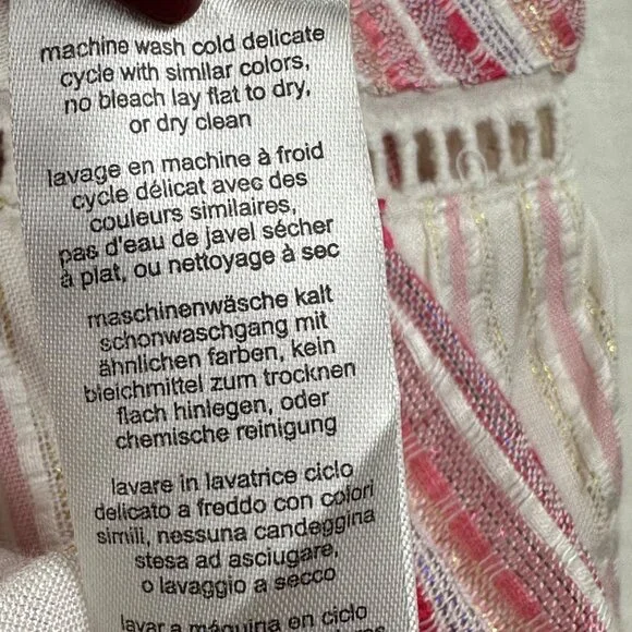 Allison New York Womens Striped Long Bell Sleeve Boho Top Tassels Crochet Artzy - Picture 12 of 16